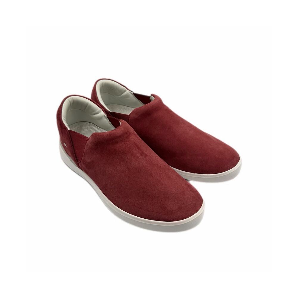 Kizik Women's Venice Burgundy Red White Slip On Comfort Casual Basic Sneakers